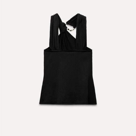 ZARA KNOTTED TOP WITH GOLDEN APPLIQUÉ - Picture 3 of 8